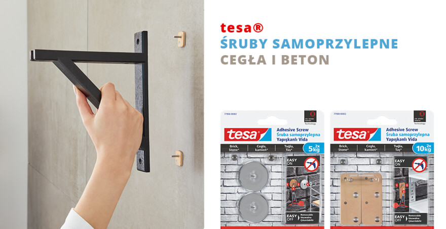 tesa® Śruby samoprzylepne, cegła i beton